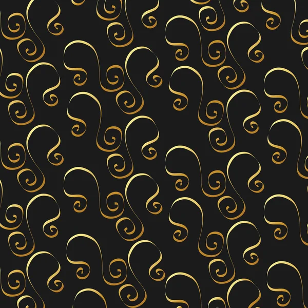 Oro calligrafico fiorisce ornamento decorativo elemento di design vortice — Vettoriale Stock