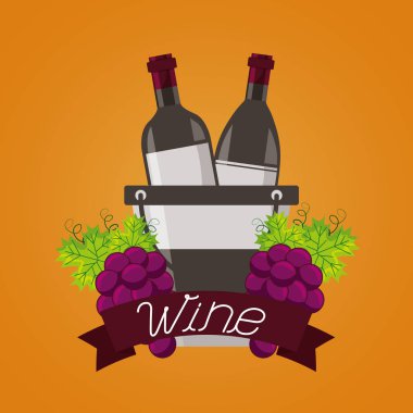 buz kovası üzüm meyve şarap şişe