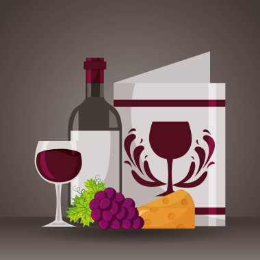 şarap şişesi restoran menü peynir üzüm Kupası
