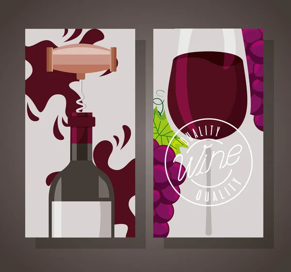Wine bottle banner — Stock Vector