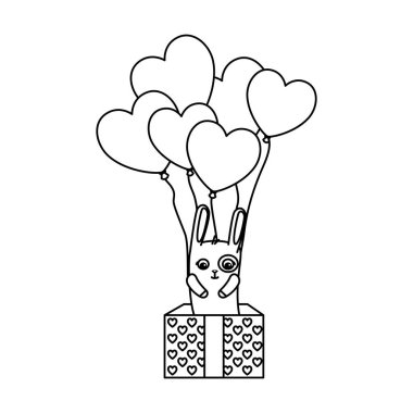 hediye kutusu ile sevimli tavşan mevcut