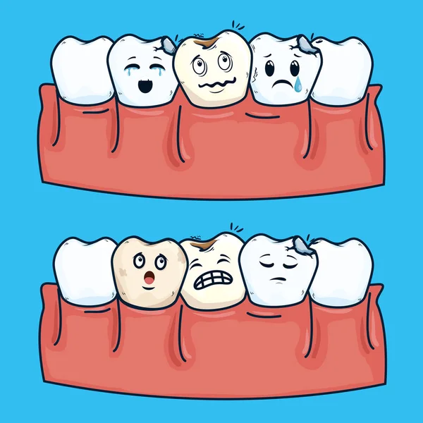 Teeth healthcare medicine and dental care — Stock Vector