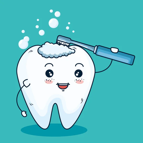 Igiene dei denti assistenza sanitaria con attrezzatura spazzolino da denti — Vettoriale Stock