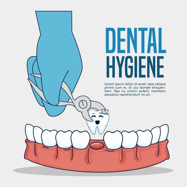 Medicina odontoiatrica e dentistica con estrattore dentale — Vettoriale Stock
