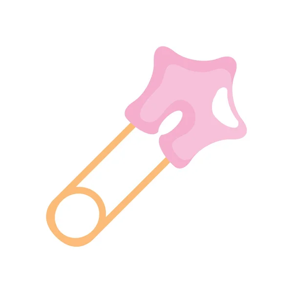 Baby clothes pin isolated icon — Stock Vector