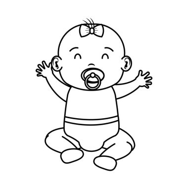 şirin ve küçük kız bebek karakter