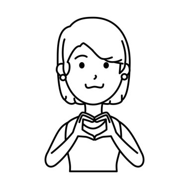 kalp ile güzel ve genç kadın