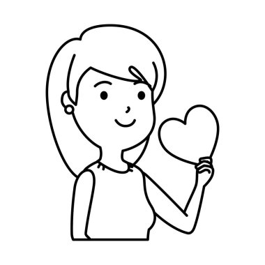 kalp ile güzel ve genç kadın