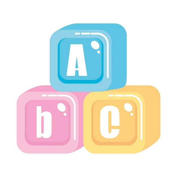 Alphabet block leksaker ikoner — Stock vektor