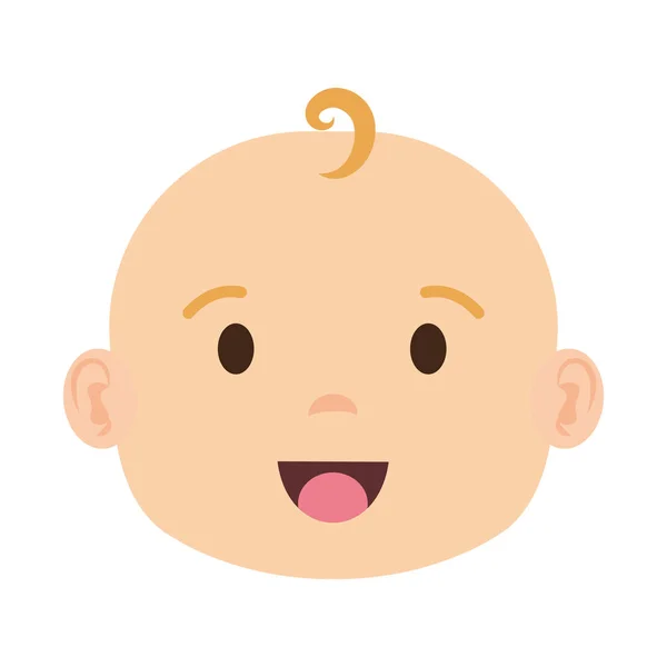 Χαριτωμένο και μικρό αγόρι μωρό κεφάλι χαρακτήρα — Διανυσματικό Αρχείο