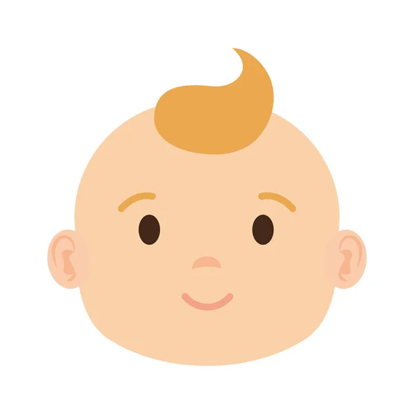 Cute and little boy baby head character — Stock Vector