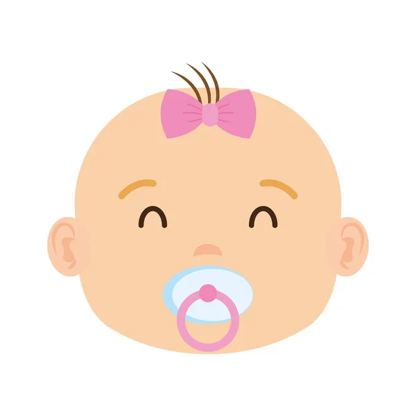 Niedlich und kleines Mädchen Babykopf Charakter — Stockvektor
