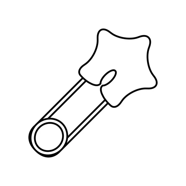 Ikona na białym tle noworodek ubrania pin — Wektor stockowy