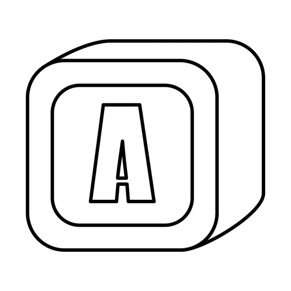 Alfabeto bloque juguete icono — Vector de stock