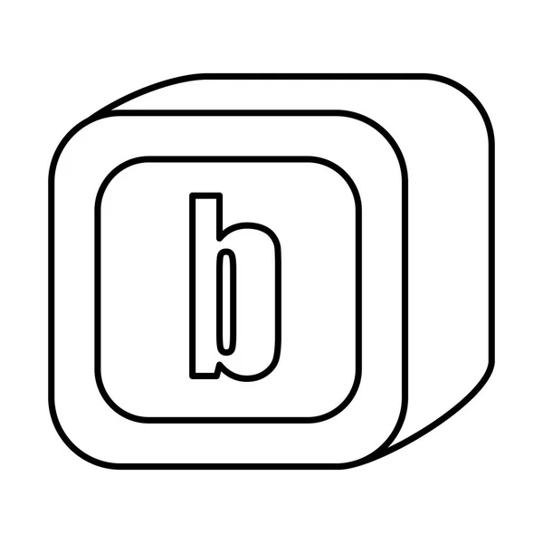 Spielzeug-Symbol für Alphabet-Block — Stockvektor