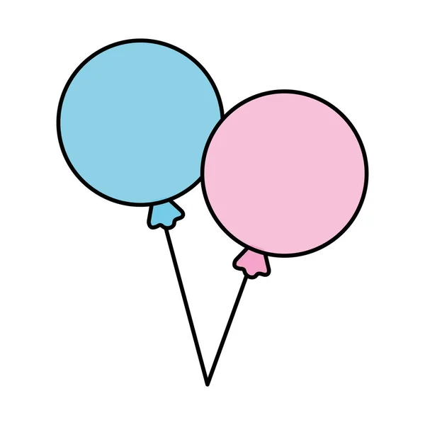 Luftballons Helium Schwebendes Symbol Vektor Illustration Design — Stockvektor