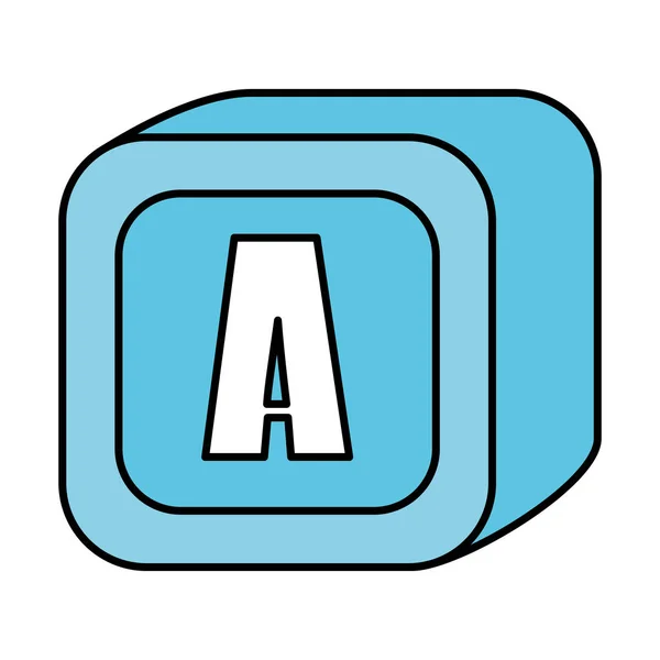 Alphabet block toy icon — Stock Vector