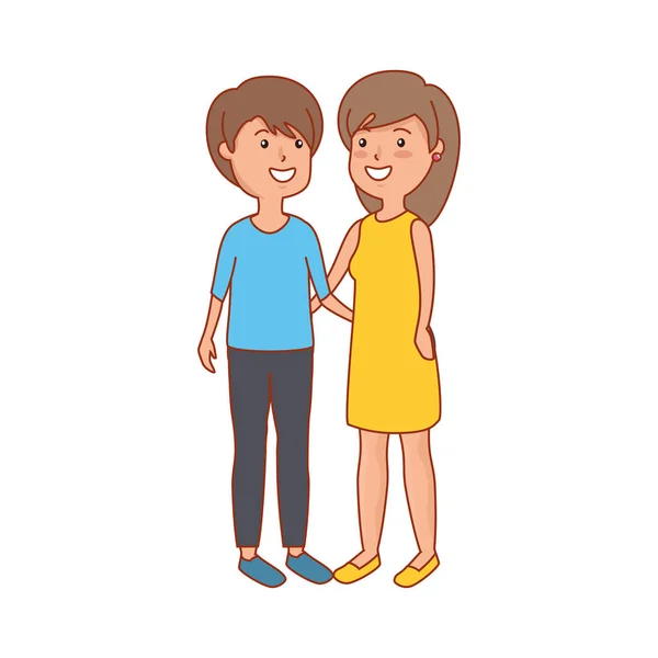 Couple lovers avatars characters — Stock Vector