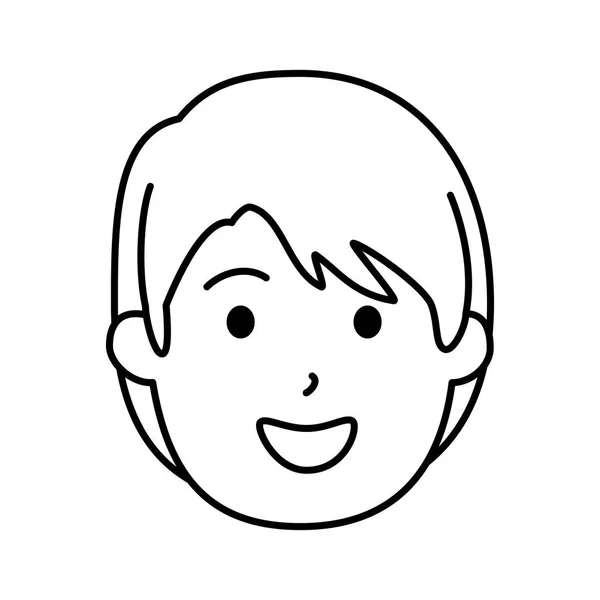 Joven cabeza avatar carácter — Vector de stock