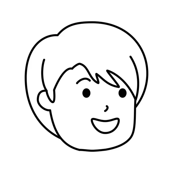 Giovane testa personaggio avatar — Vettoriale Stock