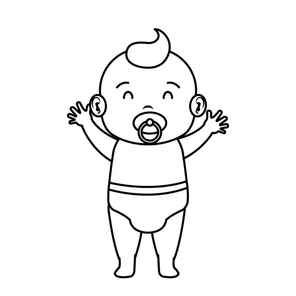 Mignon et petit garçon personnage de bébé — Image vectorielle