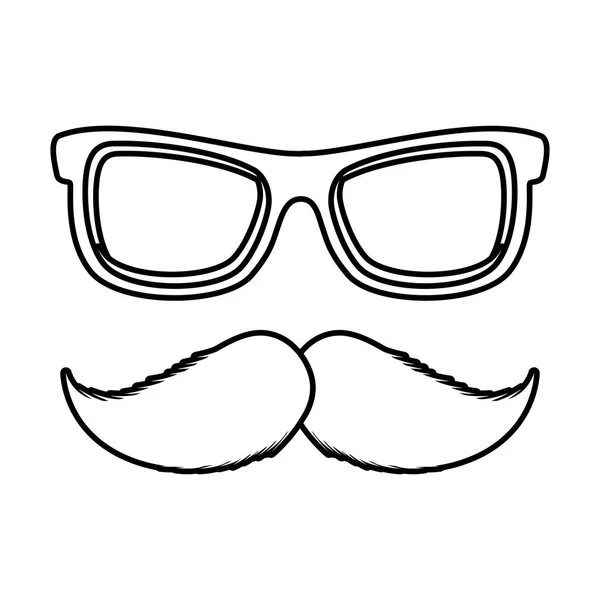 Óculos de sol e bigode ícone acessório —  Vetores de Stock