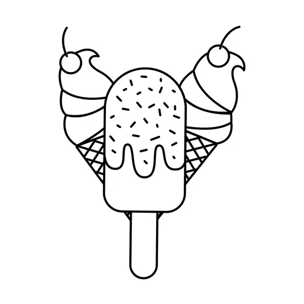 Ghiacciolo cono gelato — Vettoriale Stock