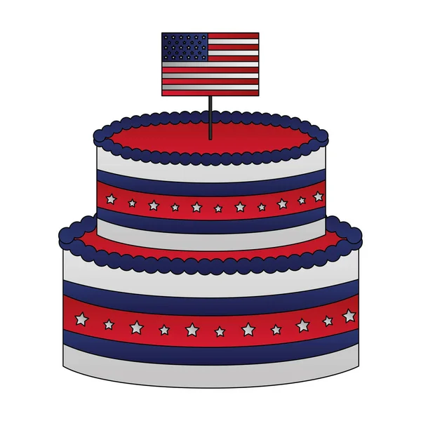 Torta Bandiera Americana Felici Presidenti Giorno Vettoriale Illustrazione — Vettoriale Stock