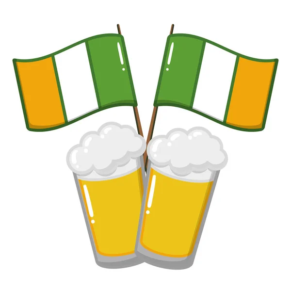 Zwei Biergläser Getränke — Stockvektor