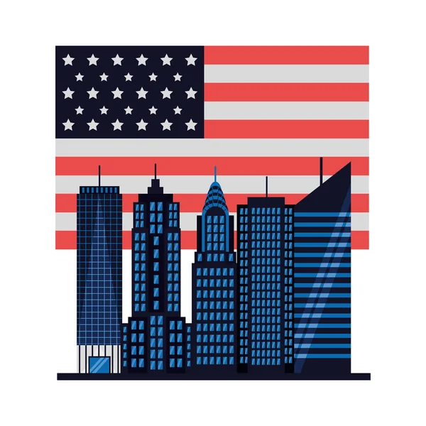 Amerikai város new York-i zászló — Stock Vector