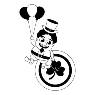 cin ile para ve balon mutlu st patricks günü vektör çizim