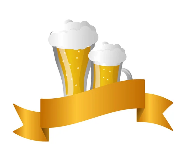 Verres bières alcool — Image vectorielle