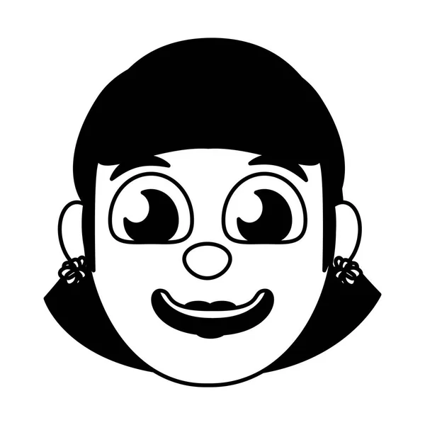 Cara de mujer sonriente — Vector de stock