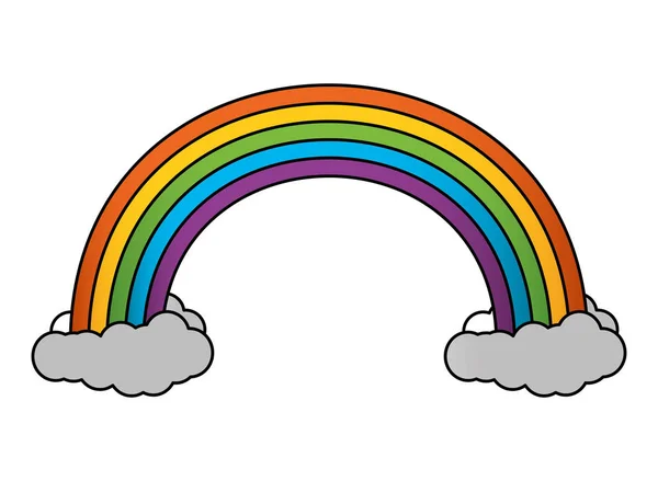 Fantasía arco iris sobre fondo blanco — Archivo Imágenes Vectoriales