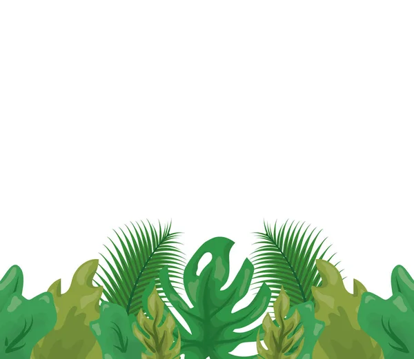 自然葉新鮮なボーダー — ストックベクタ
