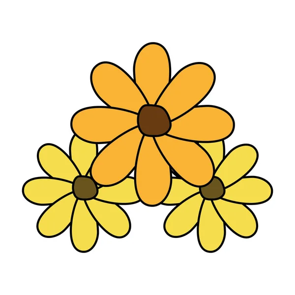 Три украшения цветов — стоковый вектор