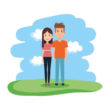 Peyzaj karakter çift