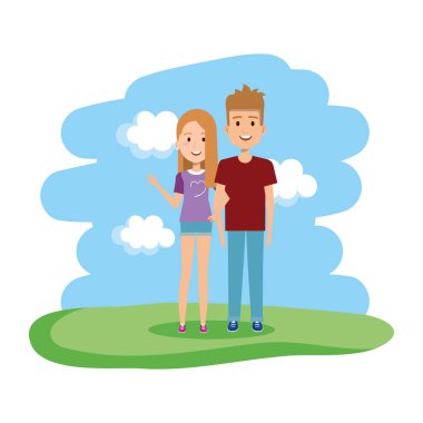 Peyzaj karakter çift