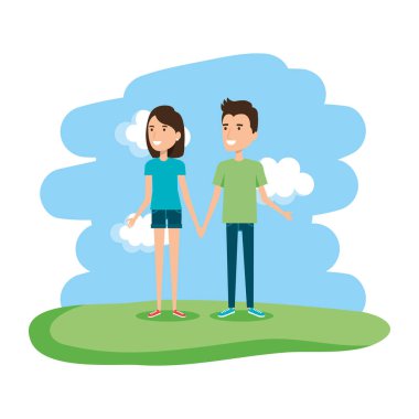 Peyzaj karakter çift