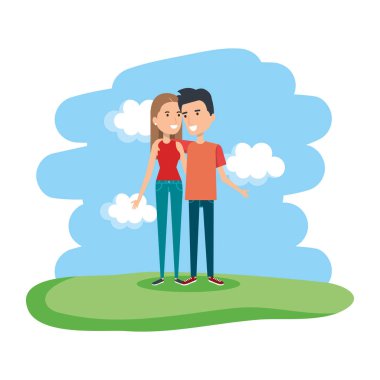 Peyzaj karakter çift