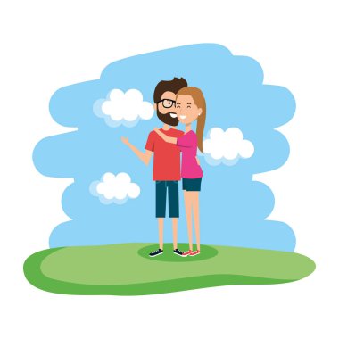 Peyzaj karakter çift