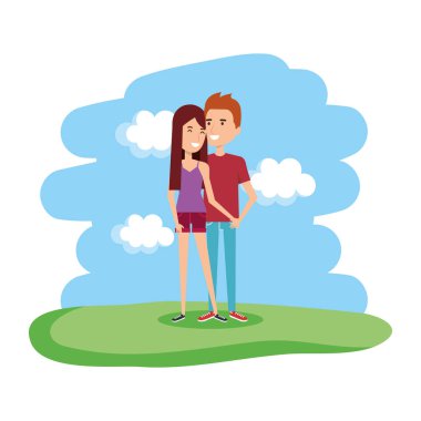 Peyzaj karakter çift