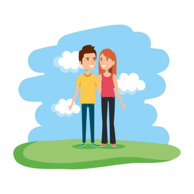 Peyzaj karakter çift