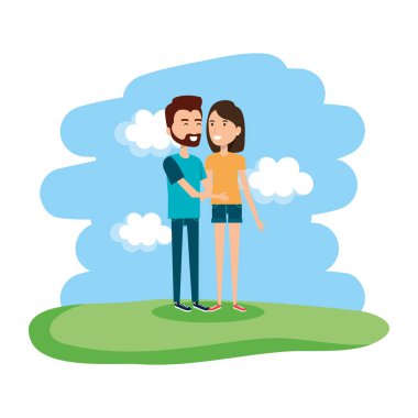 Peyzaj karakter çift