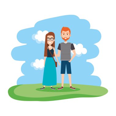 Peyzaj karakter çift