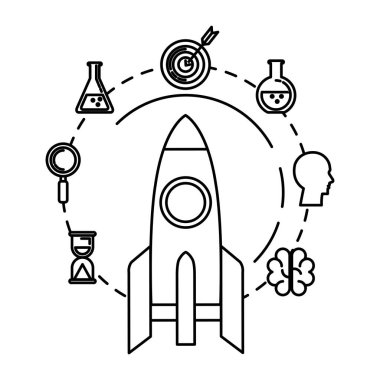 roketatar ile iş ikonları/simgeleri