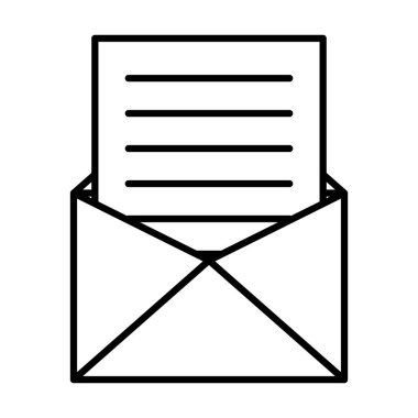 Zarf posta izole simgesi