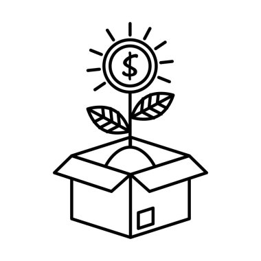 paralar nakit para ile kutusunda bitki yaprakları