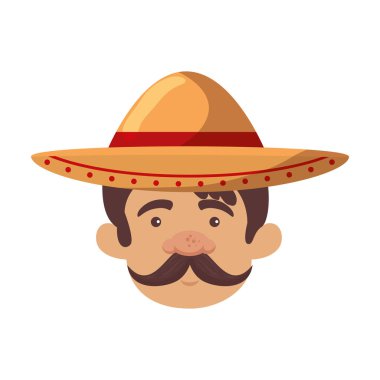 Geleneksel Meksika adam kafasını şapka ile