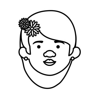 Geleneksel Meksika kadın baş saç çiçek